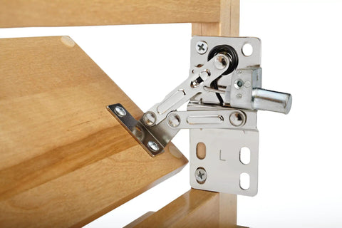 Soft Close Pivot Hinge Pair For Cabinets With 50 Degree Opening, Patented Soft Close Tech, Stiffening Ribs To Stop Side Play installed