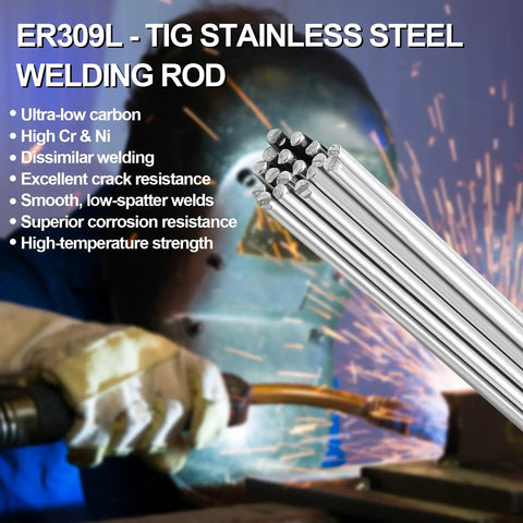 ER309L One Eighth Inch TIG Welding Rod 39 Inch Stainless Steel Filler Wire 2 Pound Boxed High Strength Corrosion Resistant Weld Wire for Industrial Equipment and DIYers