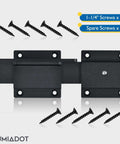Heavy Duty Aluminum Gate Latch With Padlock Hole, Adjustable 3.5mm Thickness, shown with included screws.