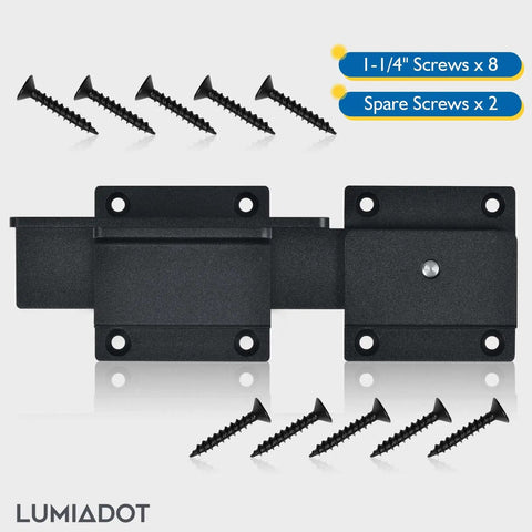 Heavy Duty Aluminum Gate Latch With Padlock Hole, Adjustable 3.5mm Thickness, shown with included screws.
