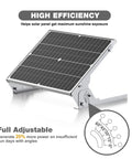 Adjustable Solar Panel Tilt Mount featuring stainless steel brackets at optimal angle for 20W to 30W panels, high efficiency.