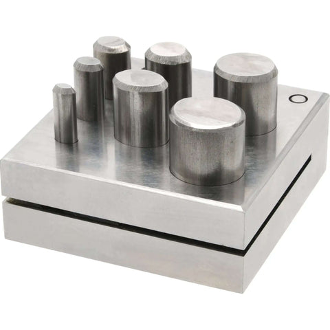Oval Disc Cutter Set Of 7 With 35Mm Long Punches For Jewelry Making And Soft Metal Cutting, Includes multiple punch sizes.