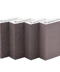 Four Grit Sanding Sponge Set 60 80 120 220 Grits, 4 x 2.8 x 1 Inch Assorted Blocks, Washable and Reusable, displayed upright