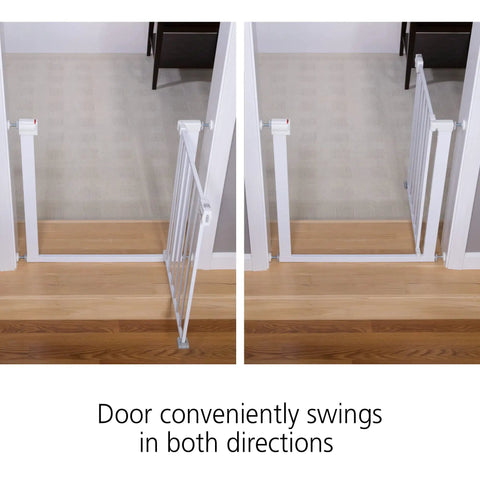 Walk Through Baby Gate For Doorways No Tools Needed Easy Install Fits 29 To 38 Inches Adjustable 28 Inch Tall White Kid And Pet Safe