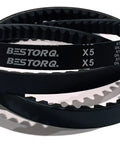 Heavy Duty 56 Inch V Belt With Raw Edge Cogged Design Pack Of 2 Black 0.62 Inch Wide 0.53 Inch High Energy Saving Drive Belts For Machine Pulleys Built To Last Low Friction And Robust Performance, coiled black belt