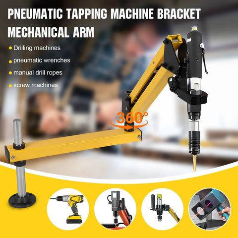 Aluminum Alloy Cantilever Support Frame With 360 Degree Flexible Arm For Pneumatic Tapping Machines in workshop setting.