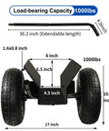 Dimensions of All Terrain Heavy Duty Panel Dolly With 1000 Lb Capacity and 10 Inch Solid Tire Wheels