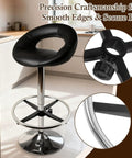 Real Deal Stainless Steel Chair Footrest Ring With 40 Cm Diameter Hella Sturdy Replacement Leg Support For Bar Stools And Office Swivel Chairs Built Tough For Daily Grind on a sleek black bar stool with chrome details.
