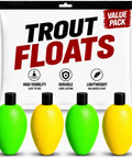 High Visibility Fishing Floats Set With Bright Green And Yellow Bobbers To See Bites Fast And Nail More Trout Crappie Walleye Panfish