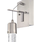 Modern LED Wall Sconce Light 9W Equivalent 60W, Indoor One Light, Dimmable, Brushed Nickel Finish With Bubble Glass close-up