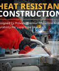 Size M Welding Gloves For Women And Small Hands With Kevlar Reinforcement in use during a welding task, showcasing heat resistance.