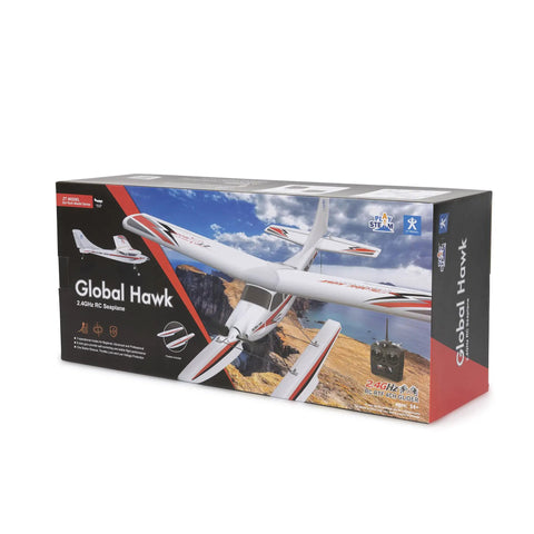 Box of RC Seaplane Trainer With Floats Included, 2.4 GHz 1.2m Grab And Go Ready To Fly Aircraft, Converts From Land Plane To Seaplane