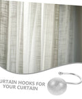 12 Piece Half Frosted Silver Snowflake Shower Curtain Hooks Set For Easy Glide Bathroom Drapery Rings And Window Curtain Hangers