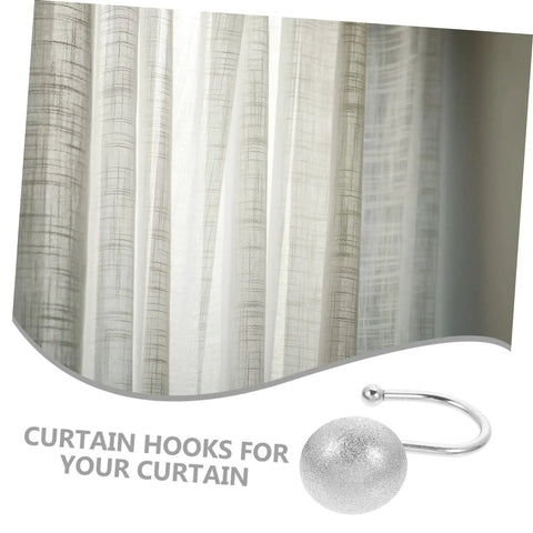 12 Piece Half Frosted Silver Snowflake Shower Curtain Hooks Set For Easy Glide Bathroom Drapery Rings And Window Curtain Hangers