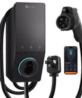 Hella Fast Level 2 Ev Charger For Home Driveways With J1772 Connector And Nema 14 50 Plug Ul Certified 240 Volt Setup, sleek design, smartphone compatible.