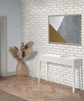 Peel And Stick Faux Brick Wallpaper Self Adhesive White And Beige Roll 17.7 By 472.4 Inches Removable Wall Covering