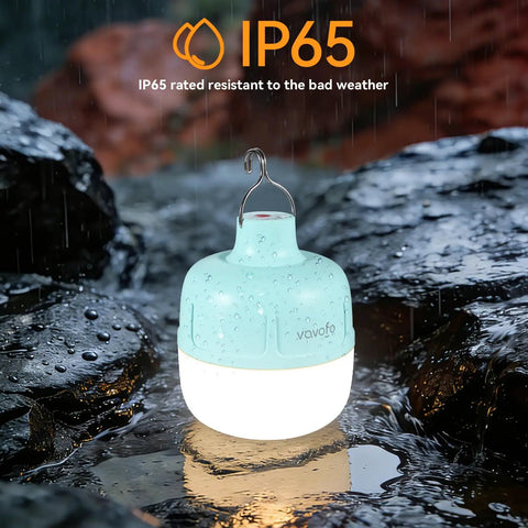20W LED Camping Lantern Rechargeable, 1200LM Output, IP65 Waterproof in rain on rocks