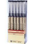 12 Pack 0.35mm Black Gel Ink Pens Extra Fine Point for Office and School Use in clear case with label visible