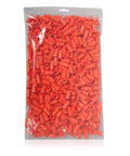 Bag of 500 orange cone-shaped electrical wire connectors with screw terminals, UL listed, accommodating up to four 16 AWG and one 20 AWG wires.