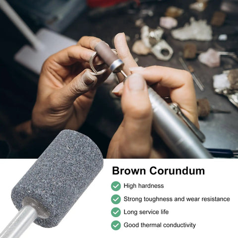 Using 10 Pack Abrasive Mounted Stone Grinding Bits With One Quarter Inch Shank For Rotary Tools Aluminum Oxide Polishing Sanding
