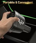 Heavy Duty Ccs And J1772 To Tesla Adapter for Level 1 2 3 Charging Stations in hand, showing portable design.