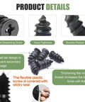 Close-up of tire repair kit components including vacuum plugs and rubber nails for self-service patch on cars and motorcycles.