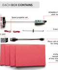 Contents of Next Gen Smartphone Controlled Paper Airplane Kit With Autopilot And Gyro Stabilizer RC Flight For Hobbyists And Tinkerers
