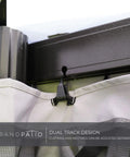 Dual track design detail on Outdoor Gazebo 10x13 With Mosquito Netting And Curtains, Weather Resistant Patio Canopy