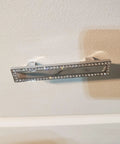 Crystal Cabinet Pulls 4 Pack With 1 Inch Screws Zinc Alloy Crystal Drawer Pull Handles For Cabinets And Dressers installed on white drawer