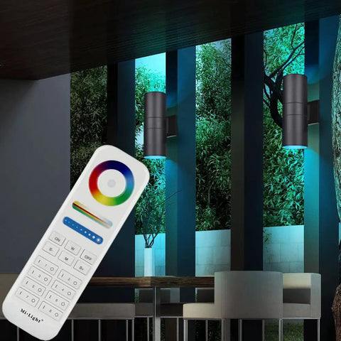 Exterior Up Down Outdoor Wall Lights With Remote Control RGB Color Changing 1200 Lumen Warm White 3000K RGB CCT