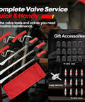 38 Piece Tire Spoon Tool Set Heavy Duty With 14.5 Inch And 11.5 Inch Levers Pro Grade Rim Protectors, valve tools, storage bag.