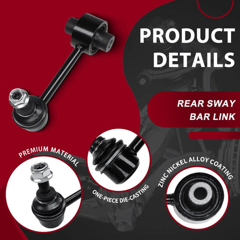 Ultimate Front Control Arms Kit With Ball Joints Fits Subaru Forester 2009 To 2013 Plus Rear Sway Links For A Smooth Ride And Total Handling Upgrade On Your Daily Driver rear sway bar link close-up black steel