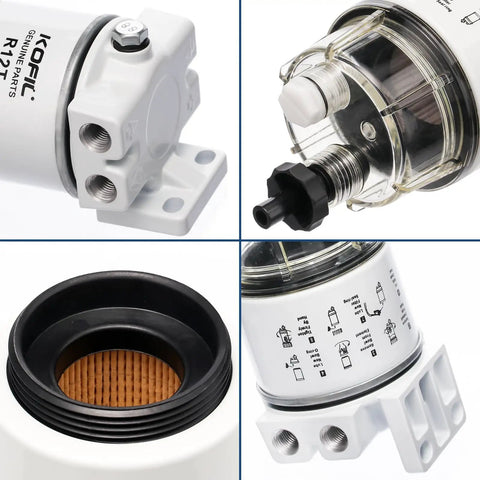 Marine Fuel Water Separator For Outboard Motors Ten Micron Three-Layer Filtration Removes Up To 99 Percent Water And Debris Kit