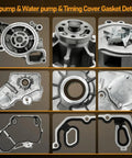 Oil and water pump components from the Chevy 2.4L Ecotec Timing Chain Kit With Water Pump, Oil Pump And VCT Gear For Equinox, Malibu.