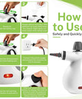 How to use Oviievek Handheld Steam Cleaner With 15 Pcs Accessories And 1050W Fast Heating for safe operation and preheating.
