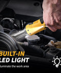 Cordless Three-Eighths Inch Ratchet Wrench Set With 45 Ft Lbs Torque And Variable Speed Up To 550 RPM, 16.8 Volt Power Tool For Auto Maintenance, Easy Nuts And Bolts Tightening And Removal in engine bay with built-in LED light