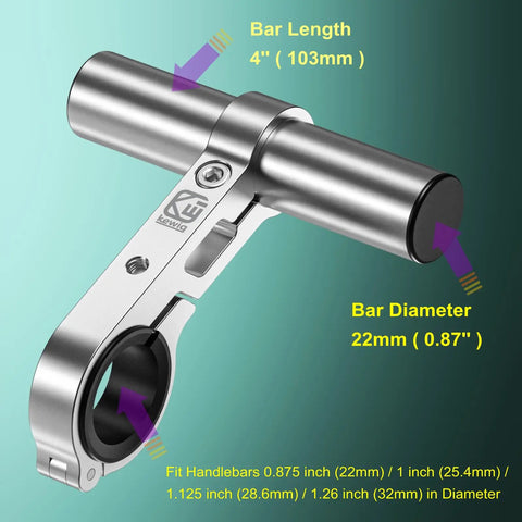 Aluminum Alloy Handlebar Extender For Bike And Motorcycle, 4 Inch Extension, CNC Machined 6061-T6 With Hard Anodized Finish
