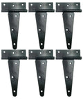 Heavy Duty T Hinge Set Tee Strap Hinges For Shed Gate Barn Fence Doors Rustproof Black 6 Pcs 6 Inch Outdoor Indoor Hardware