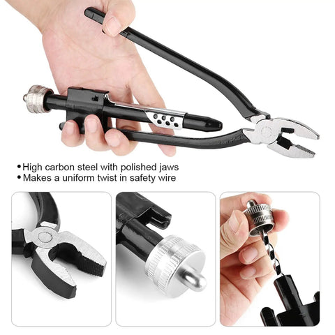 Pro Grade Lockwire Twisting Pliers Set 8.1 Inch 10.6 Inch High Carbon Steel Jaws For Aviation, Motorcycle, Machinery Maintenance