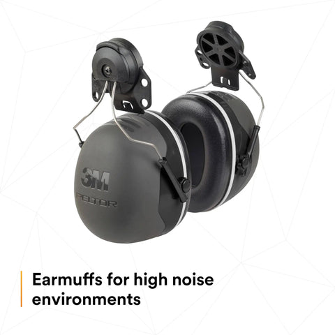 Cap Style Ear Muffs With Hard Hat Attachment For Construction And Woodworking, Boss Level Hearing Protection With NRR 31 dB, X Series X5P3E, black view