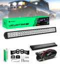 32 Inch LED Light Bar Combo 240W Off Road Lights For Truck UTV ATV Boat - 24000LM Output, combo beam with mount kit