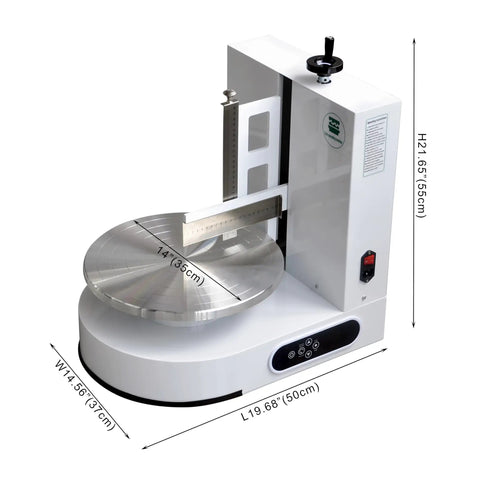 Pro Grade Cake Decorating Turntable With Smoothing Coating Machine For 6 To 14 Inch Cakes, AC110V, adjustable scraper displayed