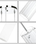 Modern Chrome Pendant Light With Clear Glass Cylinder And Frosted Inner Shade, 1 Light Hanging Fixture Detail View