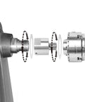 Hella Sturdy Wood Turning Lathe Adapter Converts 1 1/4 Inch Female To 1 Inch Male Thread showing detailed threading connection.