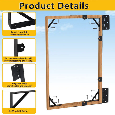 Anti Sag Gate Kit For Heavy Duty Fences And Gates With Corner Braces, Latch And Hinges, Beefed Up, Rust Resistant Steel, Weatherproof Gate Hardware For Wooden Fences, Driveway Gates, Shed Doors, Corral Gates And Wood Windows, 2 Set Pack