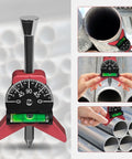 Premium Tungsten Steel Pipe Center Locator Punch for 1.5 to 6 inch conduit with adjustable dial and level for accurate marking.