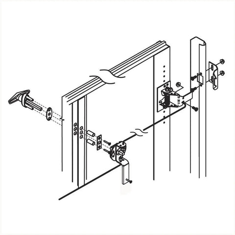 Illustration of Universal Garage Door Lock Kit With Spring Latch And Keyed Handle, Fits 7 To 17 Foot Overhead Doors