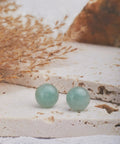 Real Jade And Lapis Lazuli Tiger Eye Stud Earrings Set For Women With Hypoallergenic Steel Posts 6mm 8mm Ball Studs And 12mm Flat Back Large Stud Handmade Sage Green Jewelry For Sensitive Ears Dope Gift For Anniversary Graduation Back To School, 6mm jade ball studs
