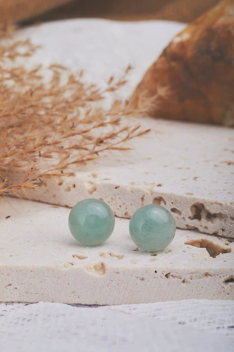 Real Jade And Lapis Lazuli Tiger Eye Stud Earrings Set For Women With Hypoallergenic Steel Posts 6mm 8mm Ball Studs And 12mm Flat Back Large Stud Handmade Sage Green Jewelry For Sensitive Ears Dope Gift For Anniversary Graduation Back To School, 6mm jade ball studs