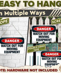 Heads Up Watch Out For Moving Equipment Aluminum Sign 8x12 Inch Waterproof Safety Notice for easy hanging options